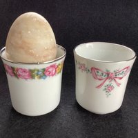Vintage Kpm Eierbecher Floraler Silberrand, Made in Germany von OutOfMyBarn