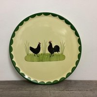 Vintage Zeller Keramik Hahn & Huhn Servierplatte Schwarzwälder Kirsch Torte von OutOfMyBarn