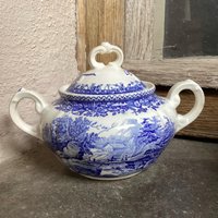 Villeroy Boch Burgenland Zuckerdose Blau & Weiß von OutOfMyBarn