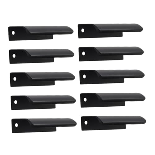 Outanaya 10 Stück Teiliges Unsichtbare Möbelgriffe aus Arc Aluminium Punch Montage Elegante Pull Bar für Schranktüren und Küchenschränke Schwarz von Outanaya