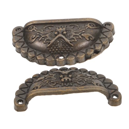 Outanaya 2 Stück Retro Möbelgriffe Antike Halbrunde Tür und Schubladengriffe für Kommoden Vintage Schrankpulls Einfache Installation Robustes Design für Stilvolle Wohnräume von Outanaya