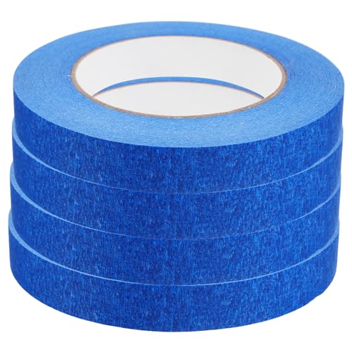 Outanaya 4 Rollen Breit Blaues Malerband Lang Hochklebendes Abdeckband mit Reißfester Crepe struktur Rückstandsfrei Entfernbar für Autolackierung und DIY Malerarbeiten von Outanaya