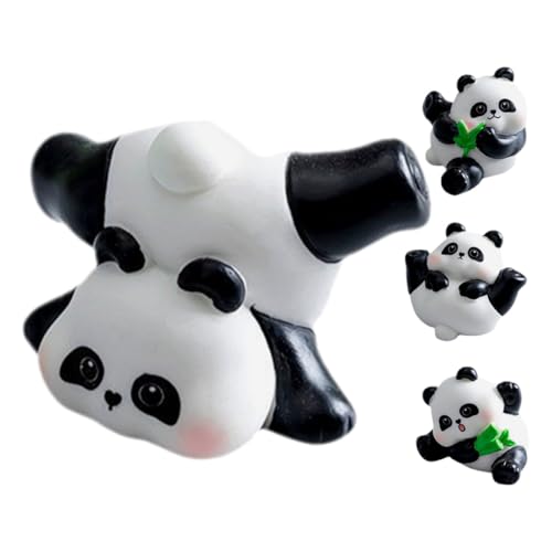 Outanaya 4 Stück Teiliges Handgefertigte Resin Panda Miniaturen Detailreiche Kleine Figuren Niedliche Schreibtisch deko für Zuhause und Büro Kompakte Ornamente für Süße Wohnaccessoires von Outanaya