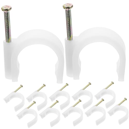 Outanaya 50Stücke Kabelhalter Kabelclips mit Nagel Schraubbare Kabelklemme für Kabelmanagement für Wandmontage und Elektroinstallation Elegantes Design Outanaya 50Stücke Kabelhalter Kabelclips mit Nagel Schraubbare Kabelklemme für Kabelmanagement für Wandmontage und Elektroinstallation Elegantes Design von Outanaya