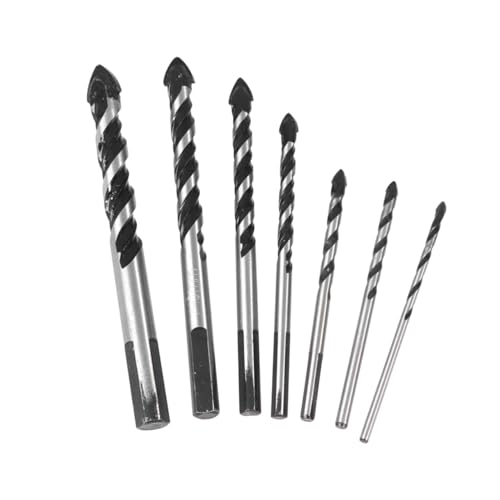 Outanaya 7 Stück Teiliges Keramik und Glasbohrer Set Dreieckiger Fliesenbohrer für Glas Spiegel Keramik Bohrmaschine Geeignet Langlebig und Bruchsicher von Outanaya