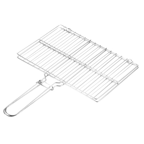 Outanaya Edelstahl Fisch Grillkorb mit Griff Tragbarer Grillrost für Bbq Dickes Grillnetz für Fisch Gemüse und Fleisch Glatte Oberfläche Leicht zu Reinigen für Outdoor Camping und Picknick von Outanaya