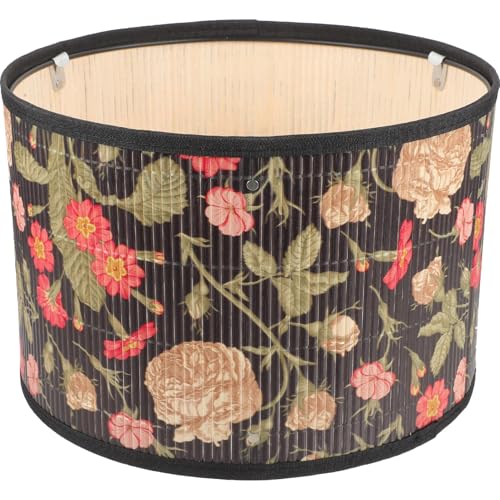 Outanaya Moderner Lampenschirm für Tischlampe und Stehleuchte Großer Rattan Lampenschirm mit Pflanzenmuster Natürliche Lampenabdeckung für Wohnzimmer Schlafzimmer und Büro Weiches Licht von Outanaya