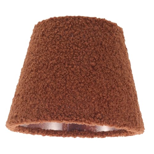 Outanaya Motiv Lampenschirm aus weichem Plüsch für Tischlampe Dekorativer Lampenschirm für Schlafzimmer Wohnzimmer Hotel und Büro Einfache Installation Braune Farboption von Outanaya