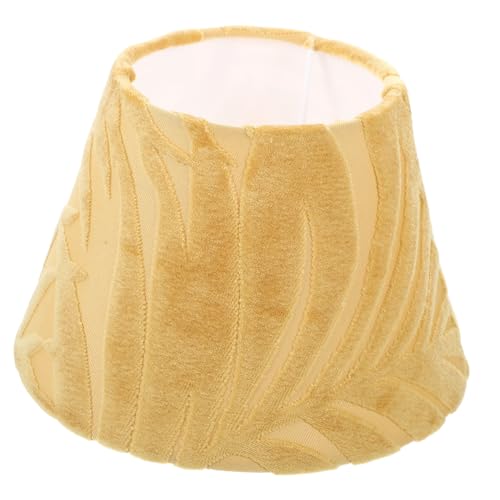 Outanaya Stoff Lampenschirm für Tischlampe Kleines Gelbes Lampenabdeckungs Design mit Strukturierter Blattoptik Langlebiger und Dekorativer Lampenschirm für Wohnzimmer Schlafzimmer und von Outanaya