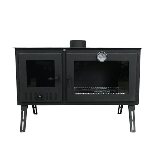 Outbacker Firebox Range XL Eco Burn Ofenofen, 4,0 kW, 32 kg, einwandiges Rauchrohr-Set (Funkenfänger, 2,5 m Einzelset) von Outbacker