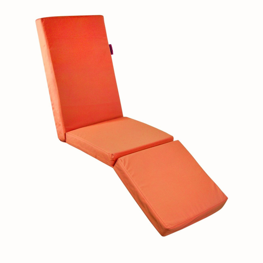 Outbag Relax Gartenstuhl-Auflage mit Fußteil Plus für Hochlehner - orange - Fußteil L 50 cm - Sitzfläche L 50 cm - Rückenlehne H 80 x B 50 cm von Outbag