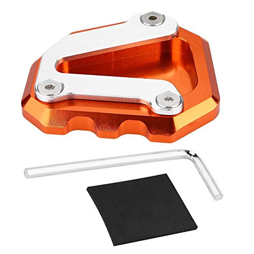 Motorrad Ständerpolster - 1 PC Motorrad CNC Seitenständer Kickstand Plate Extension Pad für 790 Duke 2018-2019. (Schwarz, Grau und Orange) (Farbe : Orange) von Outbit