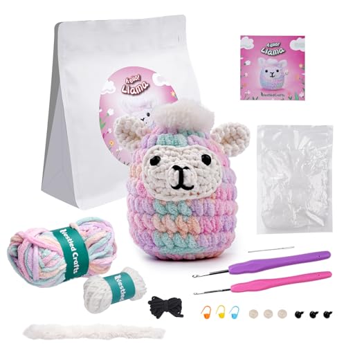 Outbit Häkel set für Anfänger, komplettes Häkelset mit Schritt-für-Schritt-Video-Tutorials, ideales DIY-Geschenk für Erwachsene & Bastelliebhaber (Llama) von Outbit
