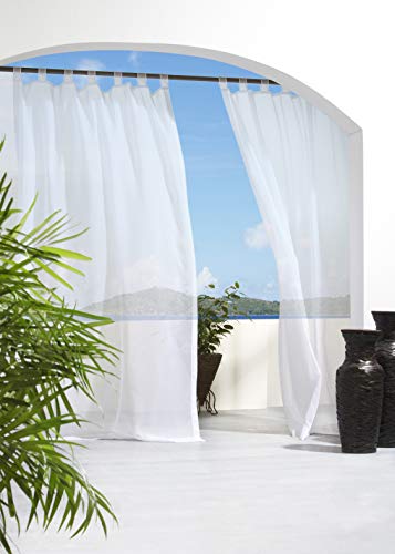 Outdoor Decor Vorhang mit Klettverschlüssen für den Außenbereich, Textil, elfenbeinfarben, 54 by 96" von Outdoor Decor