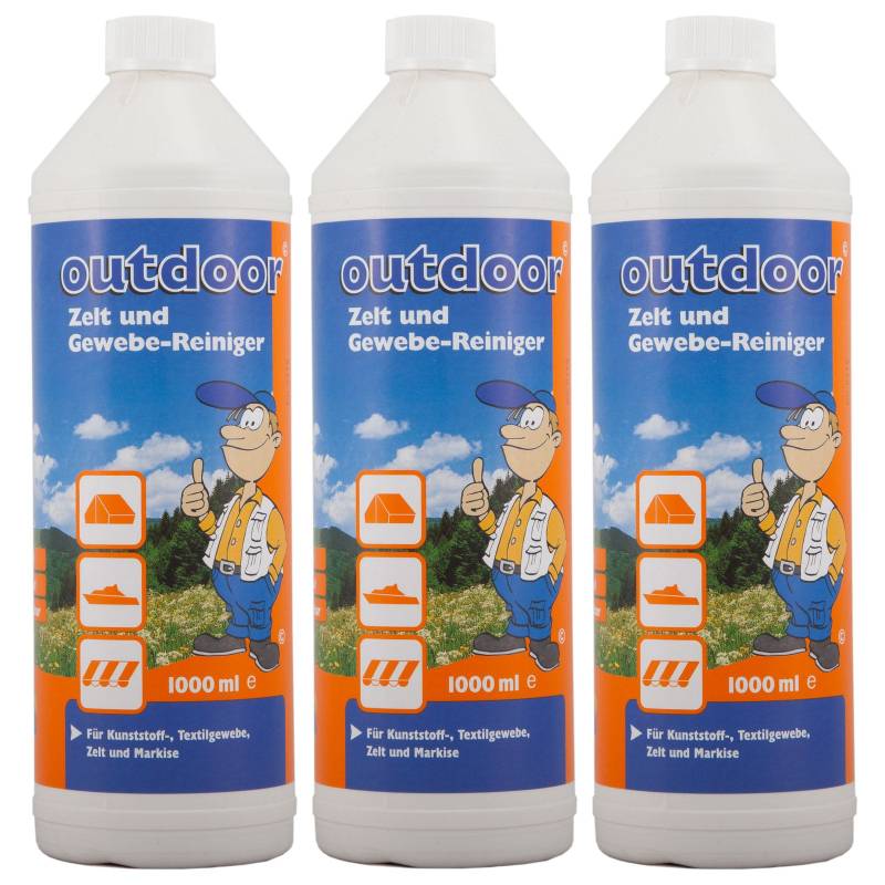 OUTDOOR 3 x 1L Zelt & Gewebe Reiniger PE Polyester Markisenreiniger Boot Textil von Outdoor International
