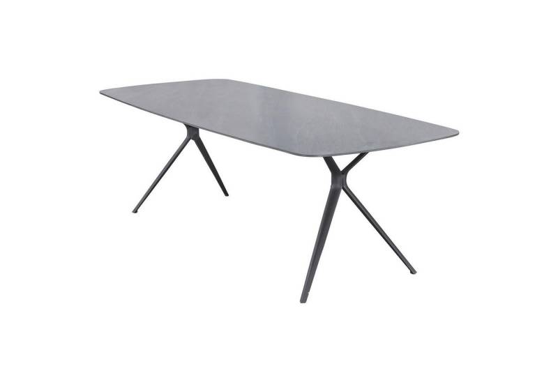 Outdoor Gartentisch BARI, Anthrazit, Grau, Aluminiumgestell, Tischplatte aus Sinterstein, B 180 x H 75 x T 90 cm von Outdoor