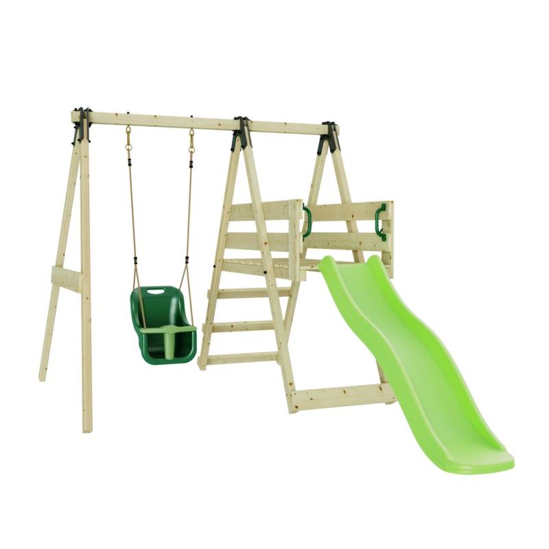 OutdoorToys Schaukel Hortensie aus Holz in Grün mit Babyschaukel von OutdoorToys