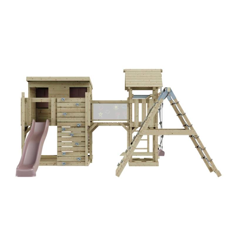 OutdoorToys Spielturm Bene mit Kinderschaukel Altrosa von OutdoorToys