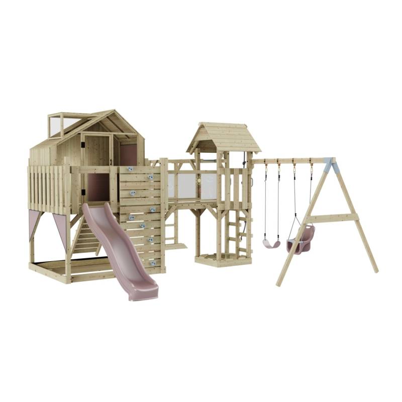 OutdoorToys Spielturm Knut mit Babyschaukel Altrosa von OutdoorToys