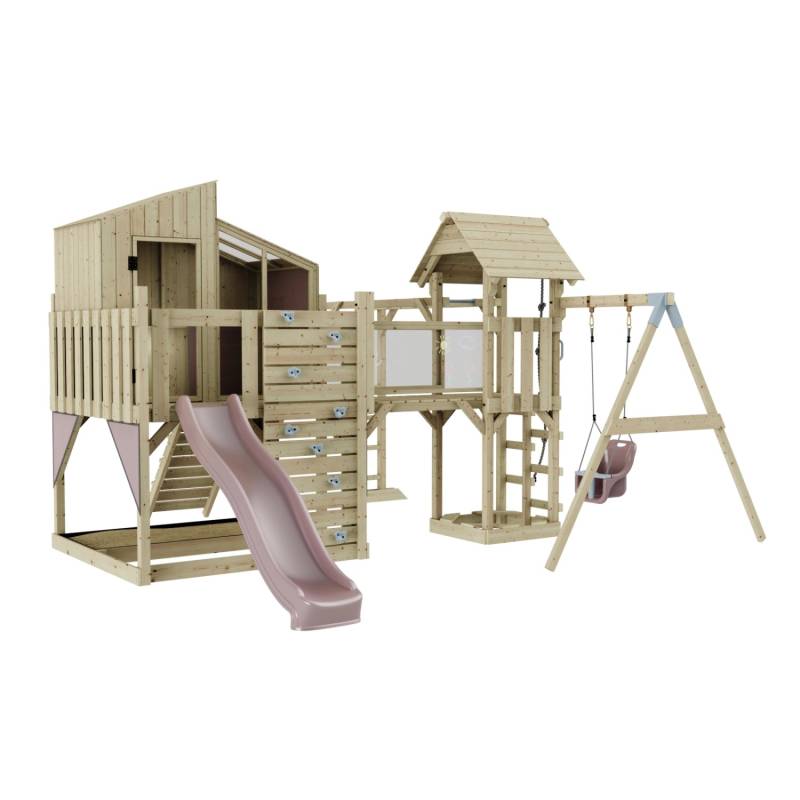 OutdoorToys Spielturm Liv mit Babyschaukel Altrosa von OutdoorToys