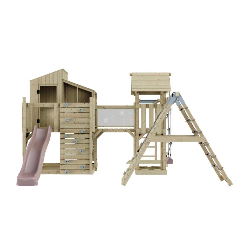 OutdoorToys Spielturm Liv mit Kinderschaukel Altrosa von OutdoorToys