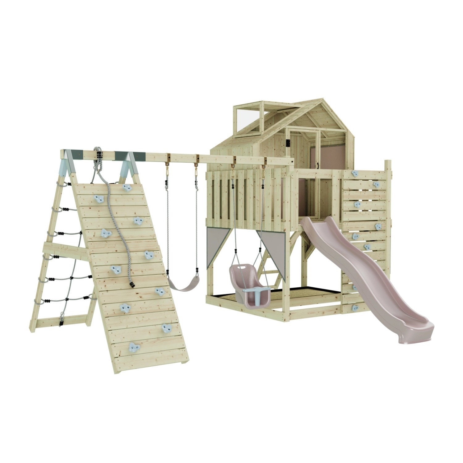 OutdoorToys Spielturm Oscar mit Babyschaukel Altrosa von OutdoorToys