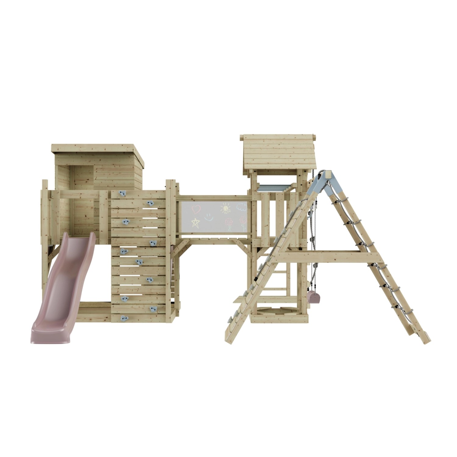 OutdoorToys Spielturm Tessa mit Kinderschaukel Altrosa von OutdoorToys