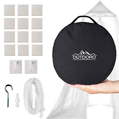 Outdoro Moskitonetz inklusive Klebehaken für Zuhause und Reisen extra-groß für Doppelbett & Einzelbett, Betthimmel von Outdoro