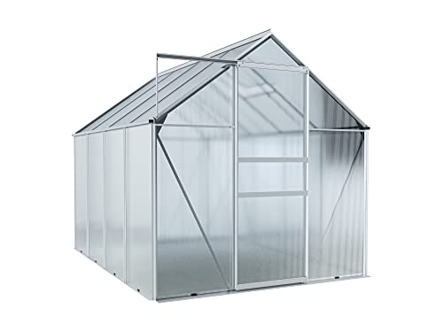 Outgarden Gewächshaus Anthea | Hohlkammerplatte 4 mm | 5 m² | Aluminium Eloxiert | B x T x H: 195 x 257 x 124 cm | Mit 1 Dachfenster von Outgarden