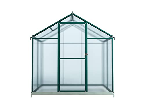 Outgarden Gewächshaus Victoria | Hohlkammerplatte 4 mm | 2,2 m² | Aluminium eloxiert | B x T x H: 182 x 122 x 188,3 cm | Mit Dachfenster und Flügeltür | Inkl. Fundament von Outgarden