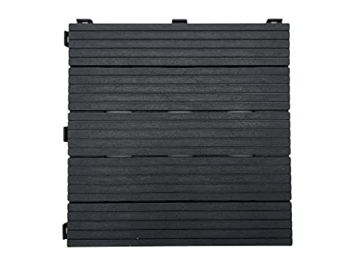 Outgarden RPC Gummi Terrassenfliese | Dunkelgrau | Klickfliese | L x B: 30 x 30 cm | 15 mm stark von Outgarden