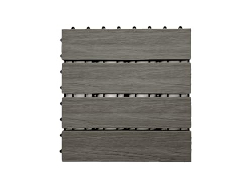 Outgarden Terrassenfliesen holzfliesen wpc klickfliesen Holzoptik hellgrau 30x30x2,1 von Outgarden