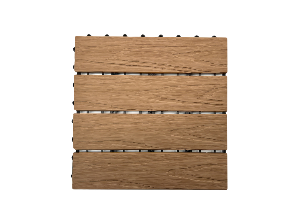 Outgarden WPC-Fliese Holzoptik Hellbraun - Klickfliese, 21 mm stark, LxB: 30x30 cm von Outgarden