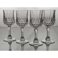 Set Von 4/Vintage Cristal D'arques-Durand Longchamp Cordial Gläser/Shot/2 Oz/24% Bleikristall/Bauernhaus/Barware/Glaswaren/Hochzeit/Diamant von OutglassedOnline
