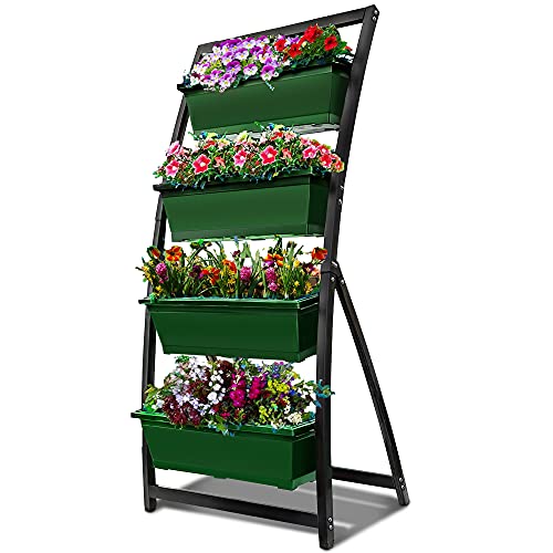 6-Ft Raised Garden Bed - Vertical Garden Freestanding Elevated Planter with 4 Container Boxes - Good for Patio or Balcony Indoor and Outdoor - Perfect to Grow Vegetables Herbs Flowers von Outland Living