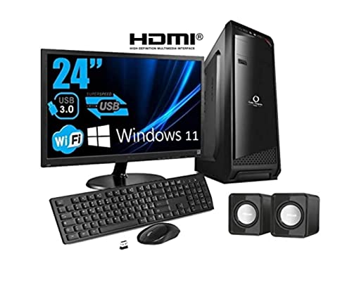 Desktop-PC komplett – SSD 240 GB – Windows 11 Pro 64 Bit – WLAN – HDMI – VGA – Tastatur und Maus USB Audiogehäuse … (CPU: I7 – RAM 16 GB, Monitor 24 Zoll) von Outlet Computer Outsider