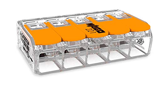 30 Stück Wago 415 Verbindungsklemme 5 Leiter mit Betätigungshebel 0,2-4 qmm kleine Bauform, transparent von WAGO