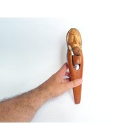 Vintage Holz Mann Kopf Nussknacker Hand Geschnitzt Brecher Walnüsse Handgemachte Sammler Volkskunst von OutlivedMemories