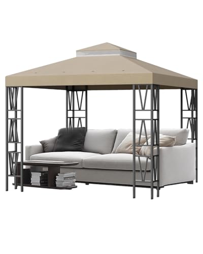 Pavillon-Ersatzüberdachung, 25,4 x 25,4 cm, doppelstöckig, mit Lüftungsschlitzen für Outdoor, Grill, Terrasse, Garten von Outmax