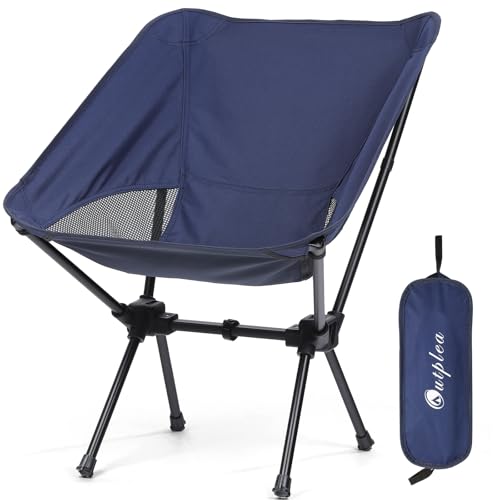 Outplea Campingstuhl Faltbar Ultraleicht, Strandstuhl Klappbar Kleines Packmaß mit Tasche, Klappstuhl Camping Tragbarer für Angeln Wandern Garten Picknick, Blau von Outplea