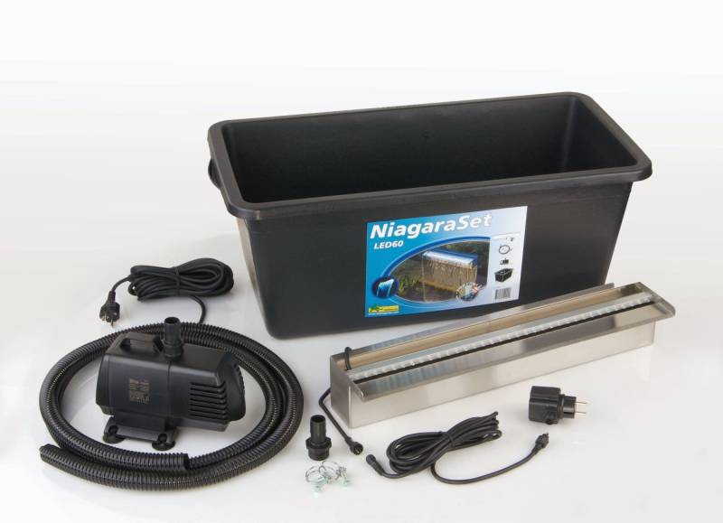 Wasserfall Niagara Set mit LED, Becken und Pumpe von Outside Living - Ubbink
