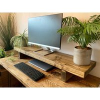 Monitorständer | Schreibtisch Organizer Regal Laptop-ständer Schreibtischaufbewahrung Computerständer Büro Personalisierbar von OutsideTheBoxTS