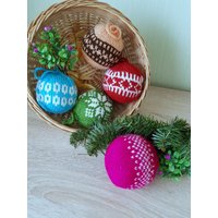 Weihnachtskugeln 5Er Set Weihnachtskugeln Weihnachtsschmuck Weihnachtsdeko von OutsiderDesign