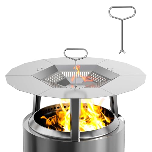 Outspark Griff kompatibel mit Solo Stove Yukon Bonfire Canyon Ranger Hitzeschutz, Edelstahlgriff-Zubehör für Feuerstelle, Lagerfeuer, Ofen, Wärmediffusor von Outspark
