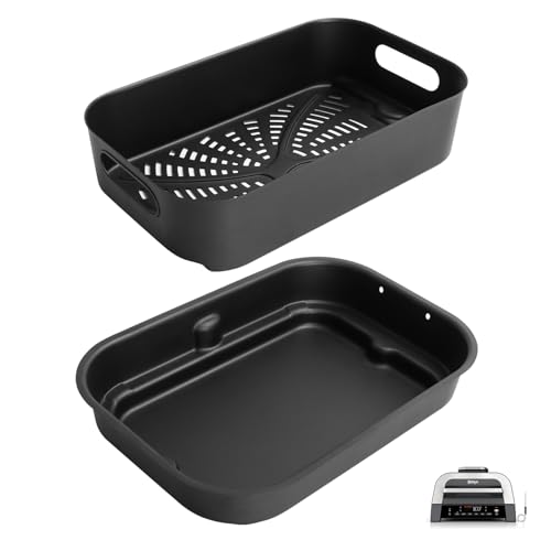 Outspark Grill-Kochtopf und Kombi-Crisper-Korb für Ninja Foodi FG551/DG551 Smart XL Indoor-Grillzubehör, antihaftbeschichteter Luft-Frittierkorb und Grillpfanne, Ersatz für Ninja DG651 von Outspark