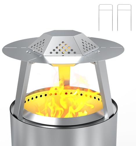 Outspark Wärmeabweiser für Solo Stove Ranger, 38,1 cm, Feuerstelle, Edelstahl, Wärmeverteiler, Zubehör mit Tragegriff und 3 Stützbeinen für 38,1 cm andere Feuerstelle im Innen- und Außenbereich von Outspark