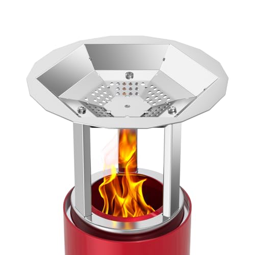 Outspark Wärmeabweiser für Soloofen Mesa XL, tragbares Wärmeverteiler-Zubehör für Mesa XL Feuerstelle mit 3 abnehmbaren Beinen, kleiner Herd Tisch-Wärmeabweiser aus Edelstahl, 15,2 x 26,9 cm von Outspark