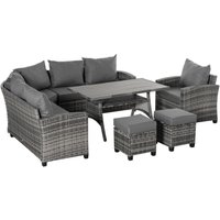 Outsunny 7-tlg. Luxus Polyrattan Gartenmöbel Set Gartengarnitur Garten-Set Sitzgruppe Loungeset Loun von Outsunny