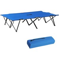 Outsunny Campingbett Klappbar für 2 Personen Feldbett Klappbett mit Tragetasche bis 136 kg belastbar von Outsunny