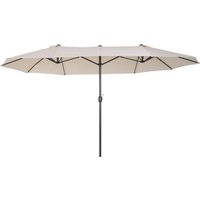 Doppelsonnenschirm Gartenschirm Marktschirm mit Handkurbel 455 x 270 cm von Outsunny